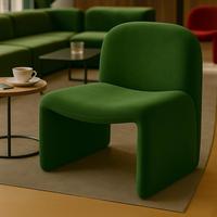 Fauteuil simple nordique en flanelle, multifonctionnel, pour la maison, le bureau ou le balcon, disponible en rouge vin, vert et jaune.