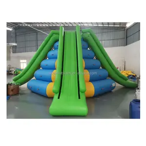 Water Play Equipment Aqua park sea ocean lake float toy large Climbing wall floating water slide Inflatable Water Tower