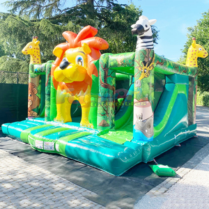 Giant chateau gonflable safari bouncy jungle <b>inflatable</b> bounce <b>house</b> with slide kids jumping castle - Product Image 4