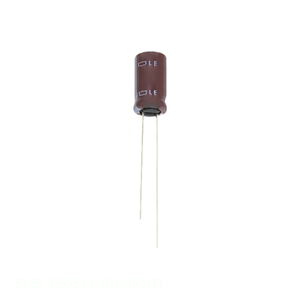 Condensateur radial TH en aluminium 100 µF 20 % 25 V, référence ELE-250ELL101MF11D, à montage traversant, Distributeur agréé - Product Image 1