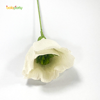 Boloparty 3 buah bunga kertas krep campuran 3D efek Visual realistis latar belakang Thanksgiving Ulang Tahun