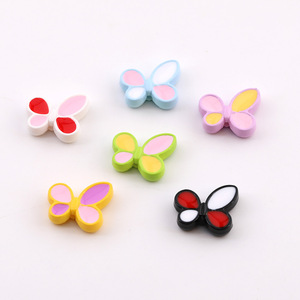 Cuentas sueltas acrílicas de mariposa de colores para la fabricación de joyas, accesorios DIY, colores aleatorios, primavera 2025 - Product Image 5