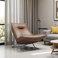 Fauteuil de salon moderne de luxe, mousse haute résilience 45D, structure en acier inoxydable, fauteuil d'appoint rembourré pour salon