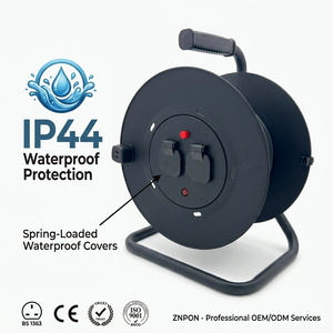 Enrouleur de câble extérieur robuste <span class=keywords><strong>25M</strong></span> IP44 avec protection thermique pour jardin, garage, maison et atelier - Product Image 1
