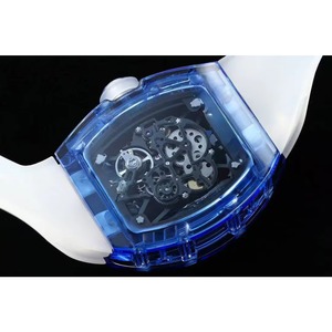 Reloj Mecánico Automático para Hombre con Tourbillon Esqueletizado de Alta Calidad, Cristal Azul Hielo, Reserva de Energía, Correa de Goma, Resistente al Agua - Product Image 3