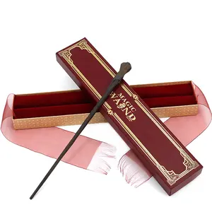 MC2 빨간 마술 지팡이 리본 상자 론 위즐리 코스프레 소품 크리스마스 할로윈 선물 스틸 메탈 코어 지팡이