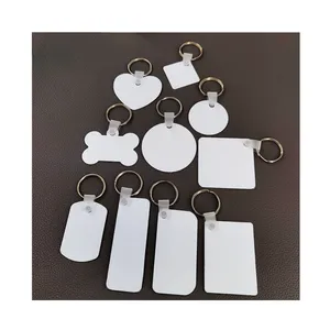 Custom Shape Metal T-shirt Shaped Sublimation Keychain Gloss White Aluminium Metal KeyChain Blanks