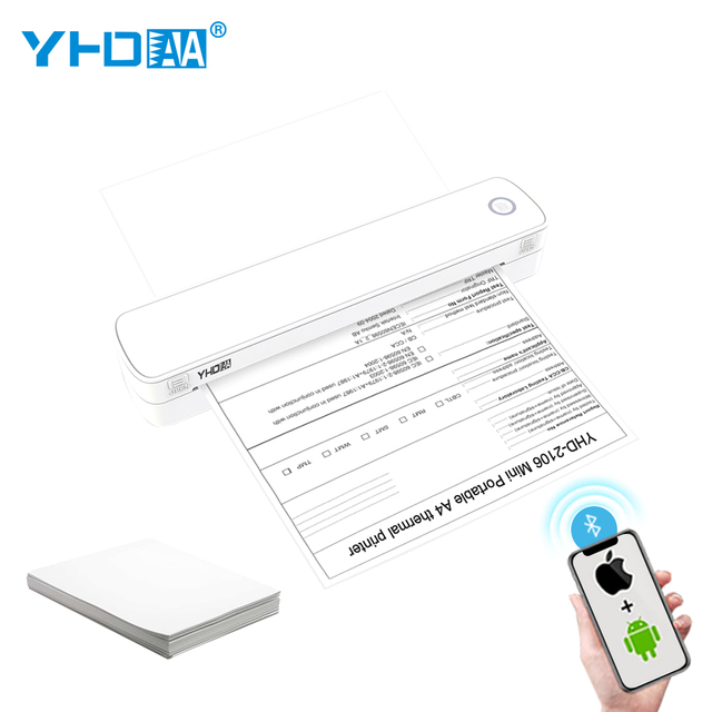 Portable Mini USB BT Tattoo Printer 1000 Sheets Large Capacity A4 A5 Document Thermal Printer for Business Office Use