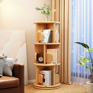Estantería Giratoria de Madera Maciza de 360 Grados, Ahorradora de Espacio, Mueble para el Hogar, Estantería para Libros <span class=keywords><strong>Infantiles</strong></span>, Estante de Almacenamiento para Dormitorio Junto a la Cama - Product Image 3