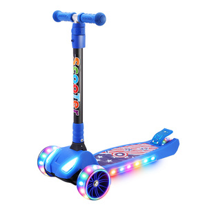 Children's <b>Scooter</b> With Flashing Wheels Height Adjustable Folding For Toddlers Blue Color - Product Image 5