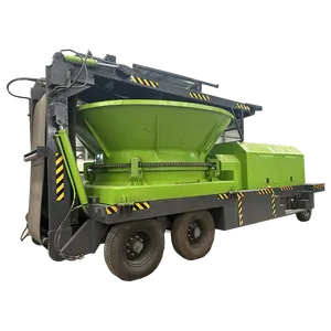 Mobile diesel tree trunk and stump crusher for forest landscaping