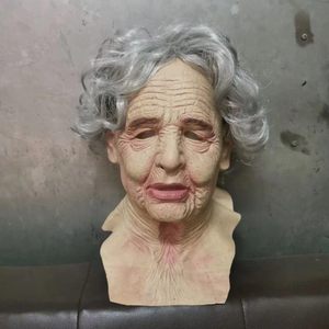 Halloween fête réaliste vieil homme visage perruque vieille femme masques de Noël jeune homme capuche <span class=keywords><strong>beau</strong></span> mec masque en latex - Product Image 2