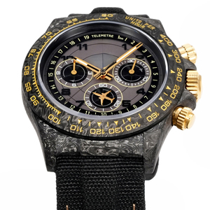 Reloj de Hombre 1130 con Movimiento Mecánico Automático de Fibra de Carbono Contour de Alta Calidad, Color Negro y Dorado, Resistente al Agua para Buceo - Product Image 2