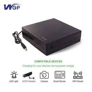 WGP Pemasok Daya Cadangan Baterai Lithium 18650 Berkapasitas Tinggi 185wh 12V Dc Ups untuk Router WiFi Modem Kamera CCTV