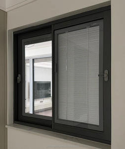 Fenêtres coulissantes en aluminium résistantes aux ouragans avec moustiquaire, véranda, solarium, fenêtres en aluminium à double battant pour maisons - Product Image 5