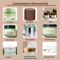 Pots en plastique givrés rechargeables avec motifs imprimés, 15g 20g, pour beurre corporel, crème nettoyante visage, masque capillaire, baume à lèvres, avec couvercles