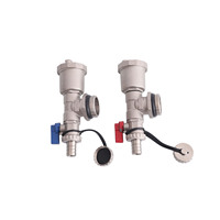 Soupape de purge d'air en laiton - Vanne de purge d'air automatique 1/2" MBSP pour collecteur de chauffage par le sol, nickelé