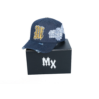 Nueva Llegada Gorra de Béisbol de 5 Paneles de Calidad Original con Diseño de Dragón Bordado, Borde de Gamuza, Forro de Satén y Detalles Lavados a la Piedra