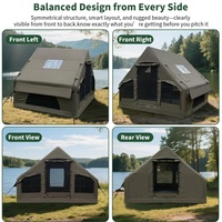 Tente de camping gonflable familiale quatre saisons, double couche, imperméable 3000 mm+, portable, pour le camping en plein air en famille
