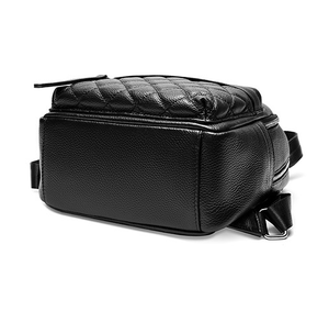 Custom ODM/OEM High Quality Women <strong>Black</strong> Plain <strong>Leather</strong> <strong>Backpack</strong> Made in China - Product Image 4