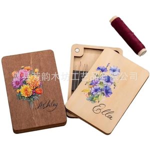 Solid Wood Magnetic <b>Needle</b> <b>Case</b> 2.36 x 3.54 x 0.47 Inches Portable Sewing Tool Organizer - Product Image 4