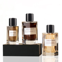 Emballage de boîte cadeau personnalisée de luxe, flacon de parfum en verre carré vide de 30 ml, 50 ml, 100 ml avec couvercle