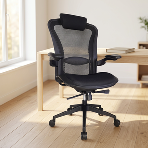 Contemporary <b>Plastic</b> Executive Home Office Desk Chair with Breathable <b>Mesh</b> and Swivel for Comfort and Style - Product Image 2