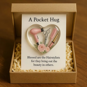 Hummingbird Pocket Hug <b>Gift</b> <b>Card</b> Handmade Customized Hair Stylist Appreciation <b>Card</b> - Product Image 1