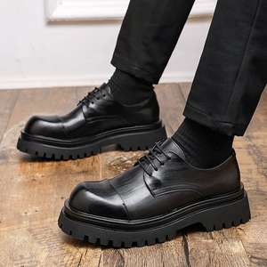 Zapatos Oxford de Hombre Británicos, Impermeables, de Cuero Genuino, Punta Cerrada, Hechos a Mano, para Boda, Formales, Casuales de Negocios, Antideslizantes, con Hebillas y Correas - Product Image 4