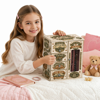 Boîte à musique vintage en bois, organiseur multi-tiroirs, présentoir à colliers, armoire de rangement pour filles