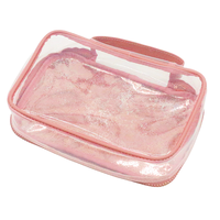 OEM ODM sac d'emballage de maquillage tendance avec logo personnalisé pochette cosmétique transparente en PVC résistante à l'eau en vinyle transparent à paillettes