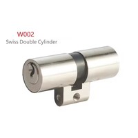 Cylindre de serrure à profil rond suisse en laiton avec bouton Penta, cylindre à demi-bouton suisse