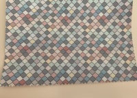 Tissu en cuir synthétique PU de Chine, imprimé argyle, cuir écologique pour sacs et canapés avec un effet brillant