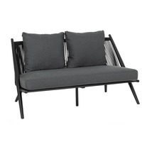 Ensemble chaise et canapé d'extérieur moderne en rotin pour cour, balcon, solarium, hôtel ou maison d'hôtes