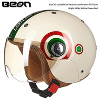 Casco de Motocicleta para Niños BEON B-103, Diseño de Dibujos Animados, 3/4 Abierto, Certificado 3C, para Niños y Niñas, para Conducir Patinetes Eléctricos