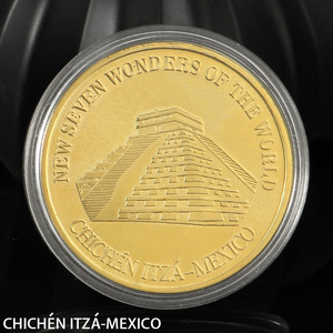 Médaille commémorative en métal plaqué or avec impression UV en relief 3D, sculpture d'ombre, thème patriotisme, Sept Merveilles du Monde, Colisée de Rome - Product Image 3