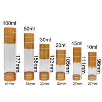 Flacon pulvérisateur sans air en plastique pour soins de la peau, rechargeable, argenté, 10 ml, 15 ml, 30 ml, 50 ml, 80 ml, 100 ml, avec revêtement en aluminium