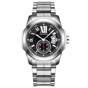 Montre mécanique analogique de luxe pour homme en acier inoxydable avec bracelet en cuir, étanche 3 ATM, lumineuse, date, style professionnel - Product Image 1