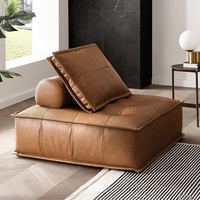 Fauteuil individuel noir pour salon, fauteuil d'appoint, canapé modulaire en mousse compressée sous vide