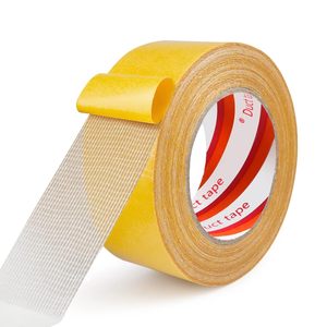 Ruban adhésif pour tapis double face D/S, jaune, anti-glassine, thermofusible, très résistant, sans résidu, pour réparation de tapis. - Product Image 1
