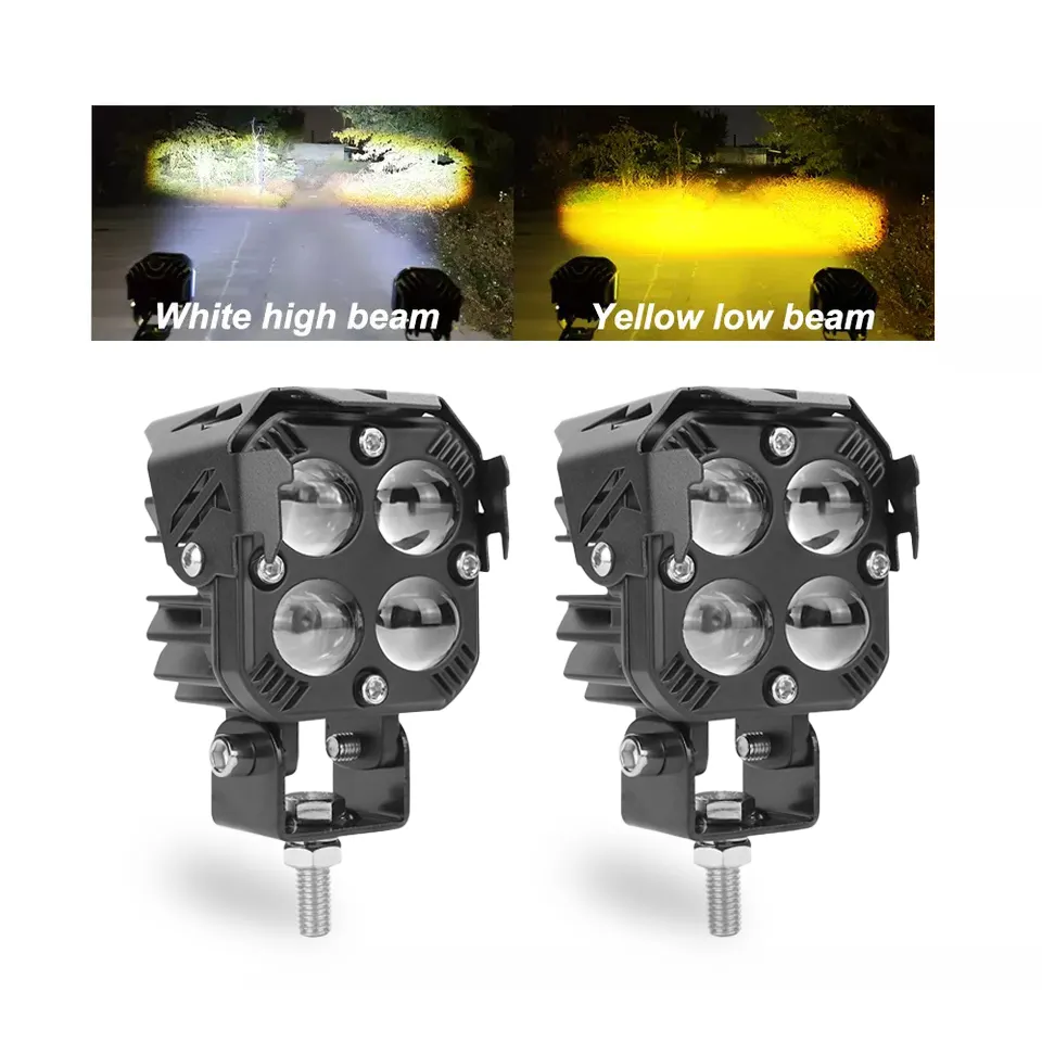 כפול צבע 5D מקרן Led נהיגה ספוט עזר אור Offroad 4x4, קוביית Led מכביש ערפל מנורת Led תרמילי אור