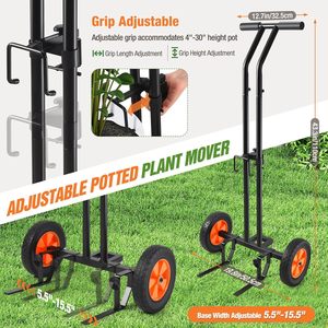 Heavy Duty Plant Dolly Cart Adjustable Grabbing Arm Suction Cups <b>Garden</b> Pot Mover <b>Trolley</b> Cart Platform Structure for Plant Pots - Product Image 2