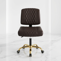 Chaise de bureau de direction, salon de beauté, salon de manucure, cuir PU, surpiqûres diamant, design ergonomique, réglable en hauteur, pivotante, imperméable
