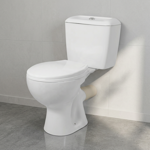 WC en céramique deux pièces à chasse double, à sortie horizontale, avec siphon en P italien, fabriqué en Chine, prix - Product Image 1