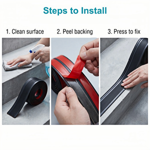 SSelf Adhesive PVC Anti Slip <b>Stair</b> <b>Nosing</b> 3mm Thick 30m Roll L Shape <b>Stair</b> <b>Edge</b> Trim Step Protector for Indoor Outdoor Staircase - Product Image 4