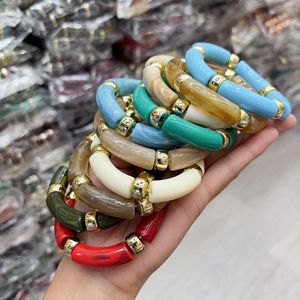 PFT Pulseras <span class=keywords><strong>de</strong></span> Tubo Personalizadas para Mujer, Apilables, <span class=keywords><strong>de</strong></span> Bambú, con Cuentas Acrílicas Gruesas, Elásticas, <span class=keywords><strong>de</strong></span> <span class=keywords><strong>la</strong></span> <span class=keywords><strong>Amistad</strong></span>, para Verano y Playa - Product Image 2