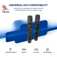 Connecteur solaire YULIAN IP67 étanche 1500V 50A, prise de câble photovoltaïque pour système de panneaux solaires