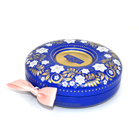 Boîte de fer d'emballage de chocolat formée par beignet, personnalisation de boîte à bonbons de relief circulaire