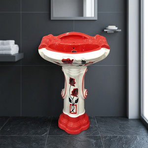 Lavabo rond en céramique Sterling Vitrosa avec piédestal complet, articles sanitaires commerciaux pour salle de bain - Product Image 6