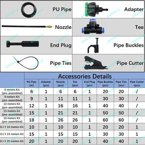 Kit pipa semprot Misting, semprotan gratis bengkok, sistem irigasi rumah kaca, kabut akuarium, Nebulizer kelembaban reptil - Product Image 6